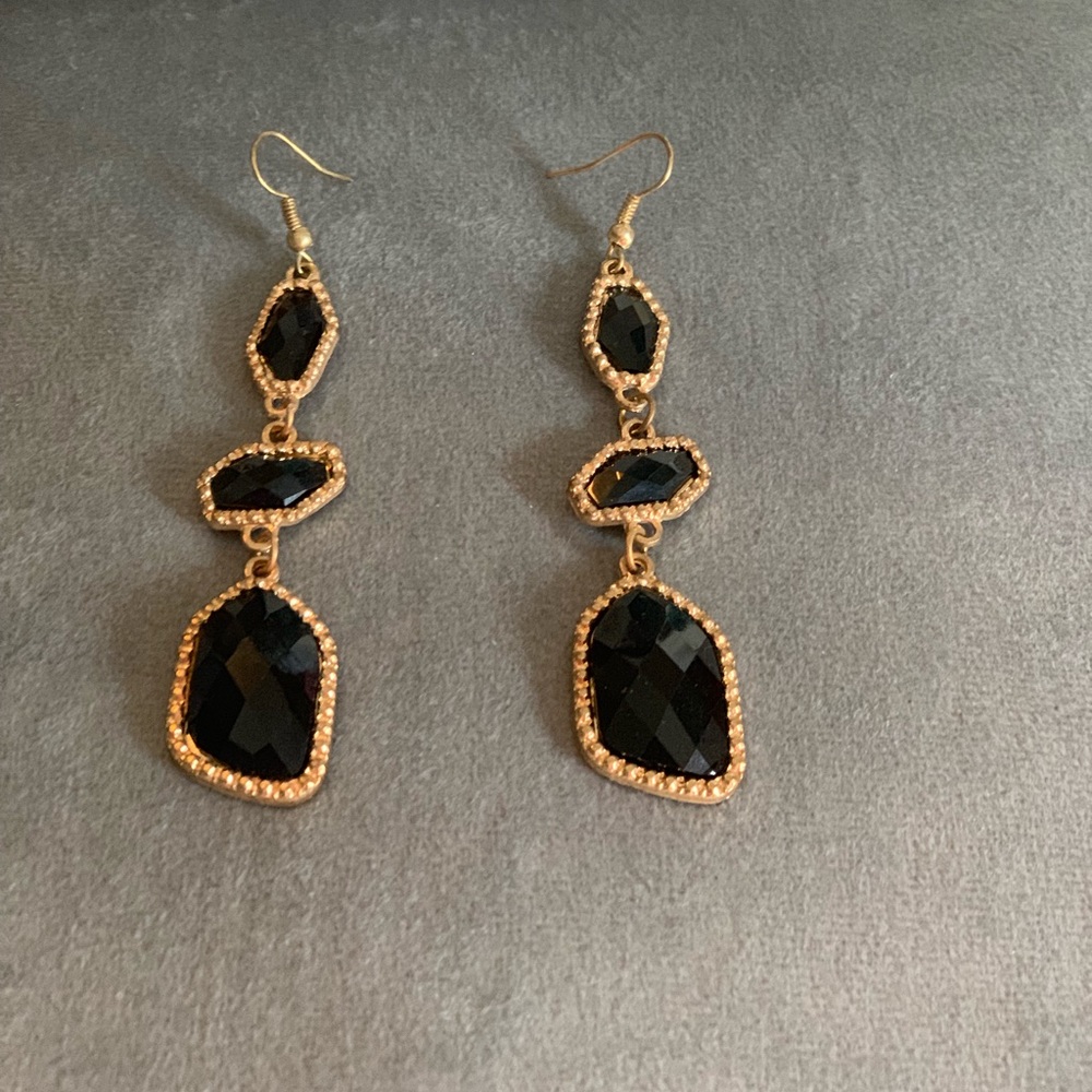 Black and gold earrings